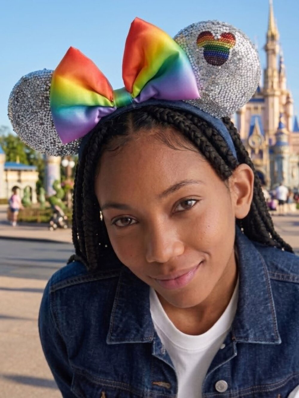 ✨ Custom Pride Rhinestone Disney Ears ✨ Authentic Disney Parks Base 🌈